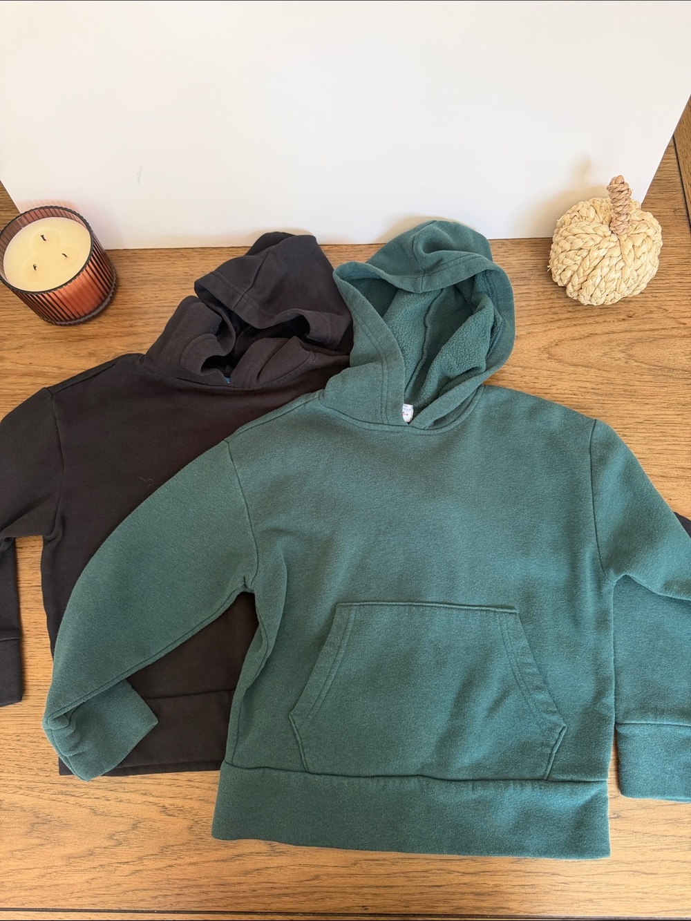 Old Navy Kids' Cozy Forest Green and Black Hoodie - Classic Pullover Sweatshirt